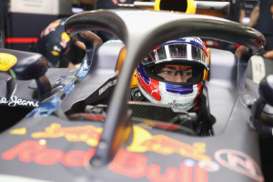 NORTHAMPTON, ENGLAND - JULY 12:  Pierre Gasly of  France and Red Bull Racing drives the Red Bull-TAG Heuer RB12 fitted with the halo safety device during F1 testing at Silverstone Circuit on July 12, 2016 in Northampton, England.  (Photo by Mark Thompson/Getty Images)