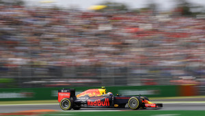 Netherlands' driver Max Verstappen steers his Red Bull during the qualifying session for Sunday's Italian Formula One Grand Prix at the Monza racetrack, Italy, Saturday, Sept. 3, 2016. (AP Photo/Antonio Calanni)