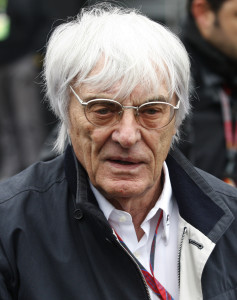 Bernie Ecclestone, president and CEO of Formula One Managment is seen in the paddock prior to the Formula One German Grand Prix at the Nuerburgring circuit in Nuerburg, Germany, Sunday, July 24, 2011. (AP Photo/Petr David Josek)