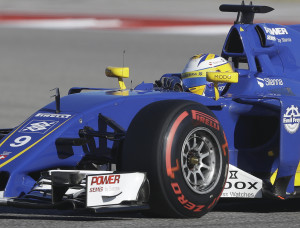Sauber driver Marcus Ericsson, of Sweden, steers his car during the final practice session for the Formula One U.S. Grand Prix auto race at the Circuit of the Americas, Saturday, Oct. 22, 2016, in Austin, Texas. (AP Photo/Darron Cummings)
