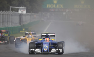 Sauber driver Felipe Nasr, of Brazil, steers his carat the start of the Formula One Mexico Grand Prix auto race at the Hermanos Rodriguez racetrack in Mexico City, Sunday, Oct. 30, 2016. (AP Photo/Moises Castillo)