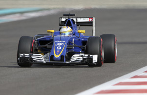 Sauber driver Marcus Ericsson of Sweden steers his car during the first free practice at the Yas Marina racetrack in Abu Dhabi, United Arab Emirates, Friday, Nov. 25, 2016. The Emirates Formula One Grand Prix will take place on Sunday. (AP Photo/Kamran Jebreili)