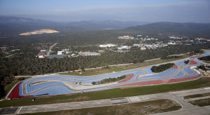 An aerial view shows the Paul Ricard circuit at Le Castellet near Marseille, France, in this picture taken on February 17, 2016. The French Formula One Grand Prix will return in 2018 after a 10-year absence it was announced December 5, 2016.      Picture taken February 17, 2016.    REUTERS/Jean-Paul Pelissier/File Photo