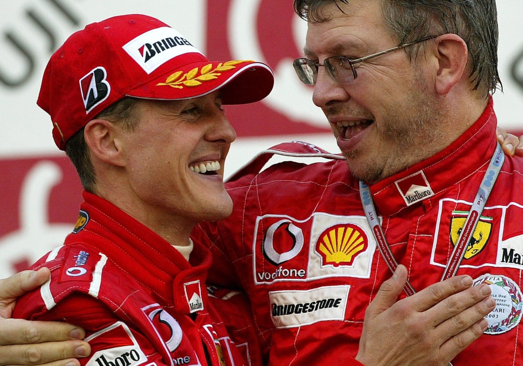 Michael Schumacher och Ross Brawn 