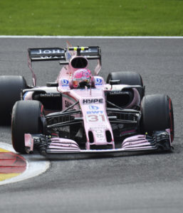 Force India driver Esteban Ocon of France steers his car during the Belgian Formula One Grand Prix in Spa-Francorchamps, Belgium, Sunday, Aug. 27, 2017. (AP Photo/Geert Vanden Wijngaert)