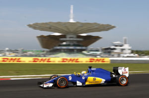Sauber driver Marcus Ericsson of Sweden steers his car during the first practice session for the Malaysian Formula One Grand Prix at the Sepang International Circuit in Sepang, Malaysia, Friday, Sept. 30, 2016. (AP Photo/Joshua Paul)