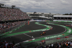 Drivers compete during the Formula One Mexico Grand Prix auto race at the Hermanos Rodriguez racetrack in Mexico City, Sunday, Oct. 30, 2016. Mercedes driver Lewis Hamilton won the race ahead of fellow Mercedes driver Nico Rosberg and Ferrari driver Sebastian Vettel. (AP Photo/Rebecca Blackwell)