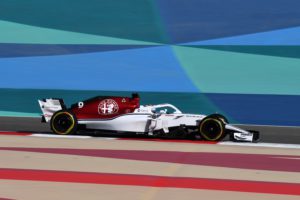 Alfa Romeo Sauber's Swedish driver Marcus Ericsson drives during the third practice session on April 7, 2018, prior to the qualifiers for the Bahrain Formula One Grand Prix at the Sakhir circuit in Manama. / AFP PHOTO / ANDREJ ISAKOVIC