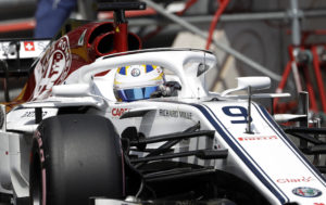 Sweden driver Marcus Ericsson steers his Sauber during the qualifying session at the Monaco racetrack, in Monaco, Saturday, May 26, 2018. The Formula one race will be held on Sunday. (AP Photo/Luca Bruno)