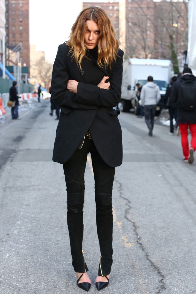 Erin-Wasson-Balmain-Suede-Zip-Skinny-Black