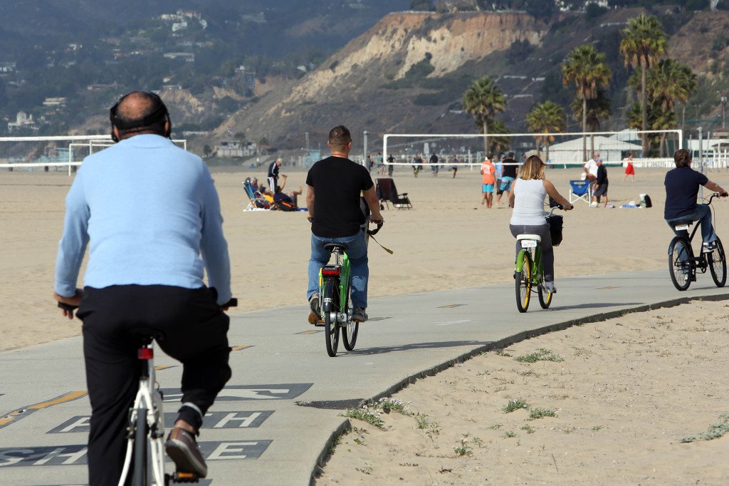 Nere vid stränderna i Venice och Santa Monica finns lånecyklar.