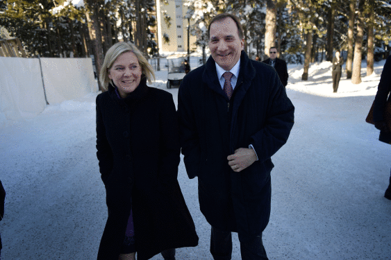 Stefan Löfven och Magdalena Andersson i Davos. Foto: Stefan Mattson
