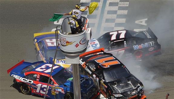 2010 Infineon NSCS accident on frontstretch.jpg