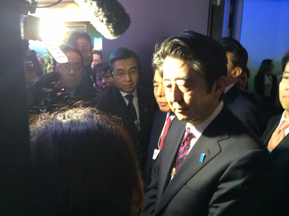 Shinzo Abe, Japans premiärminister är hett byte i Davos.