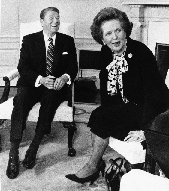 Margaret Thatcher (1925-2013) tillsammans med Ronald Reagan (1911-2004). Foto: AP, SCANPIX