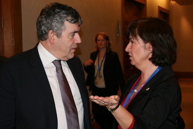 Gordon Brown och Mona Sahlin. Foto: Socialdemokraterna