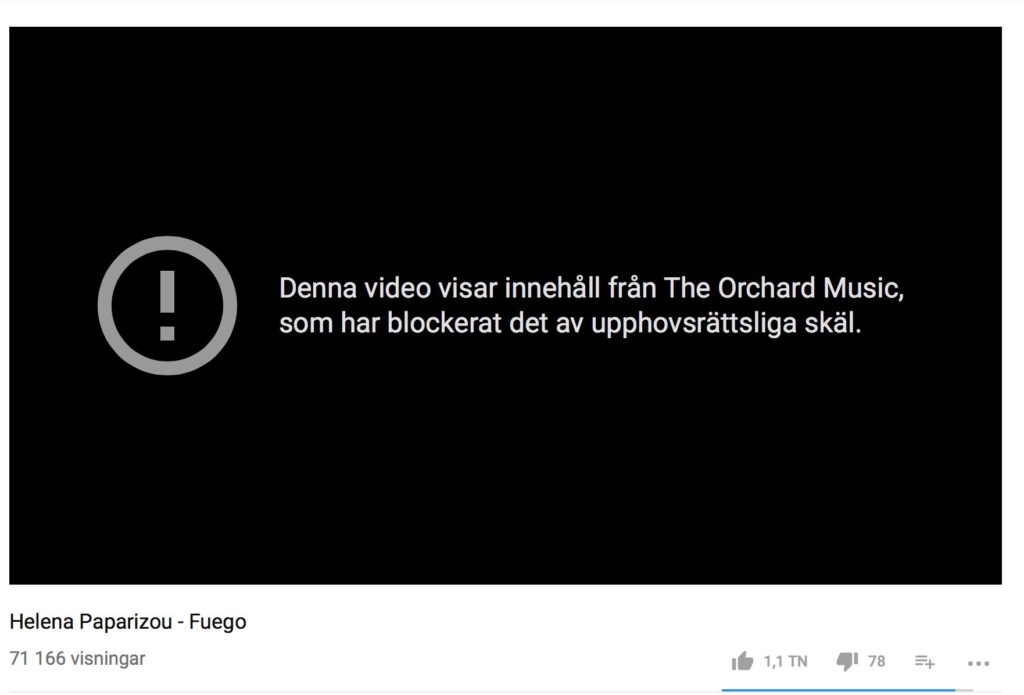 71 166 visningar hann Paparizous version av Cyperns vinnartippade låt få innan den blockerades på Youtube.