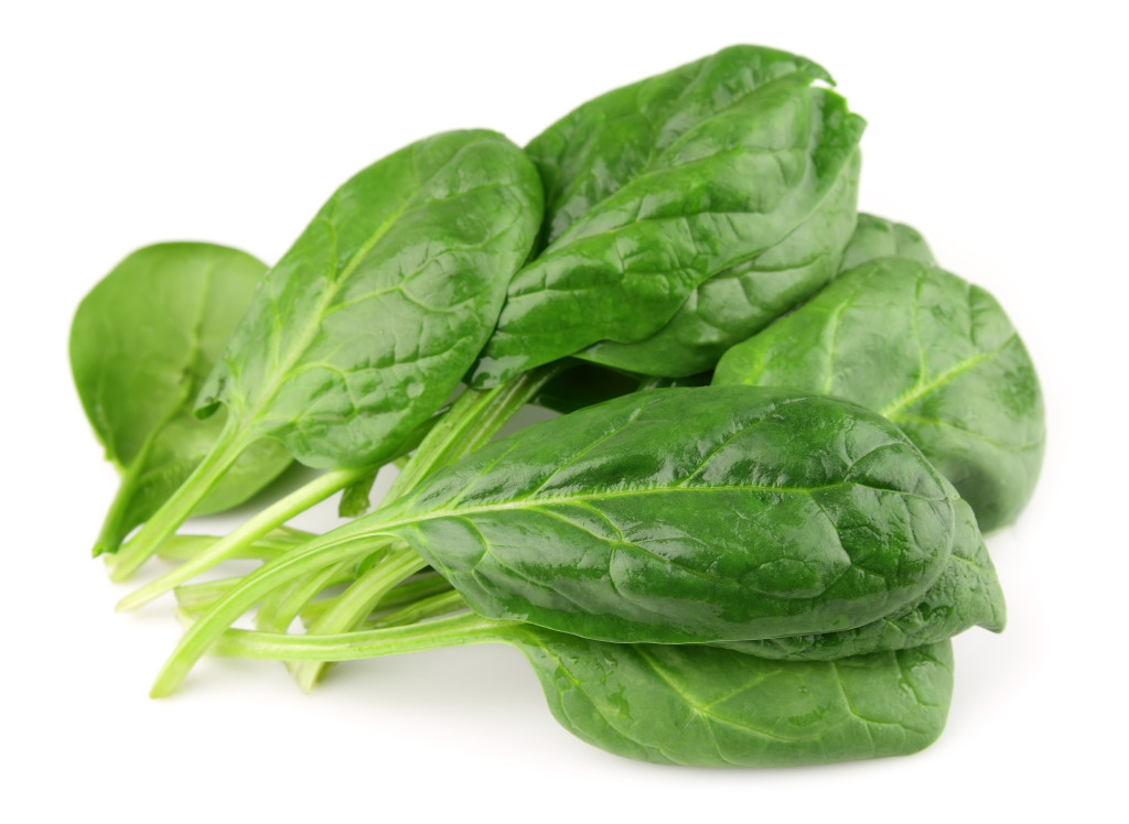 Spinach on  white