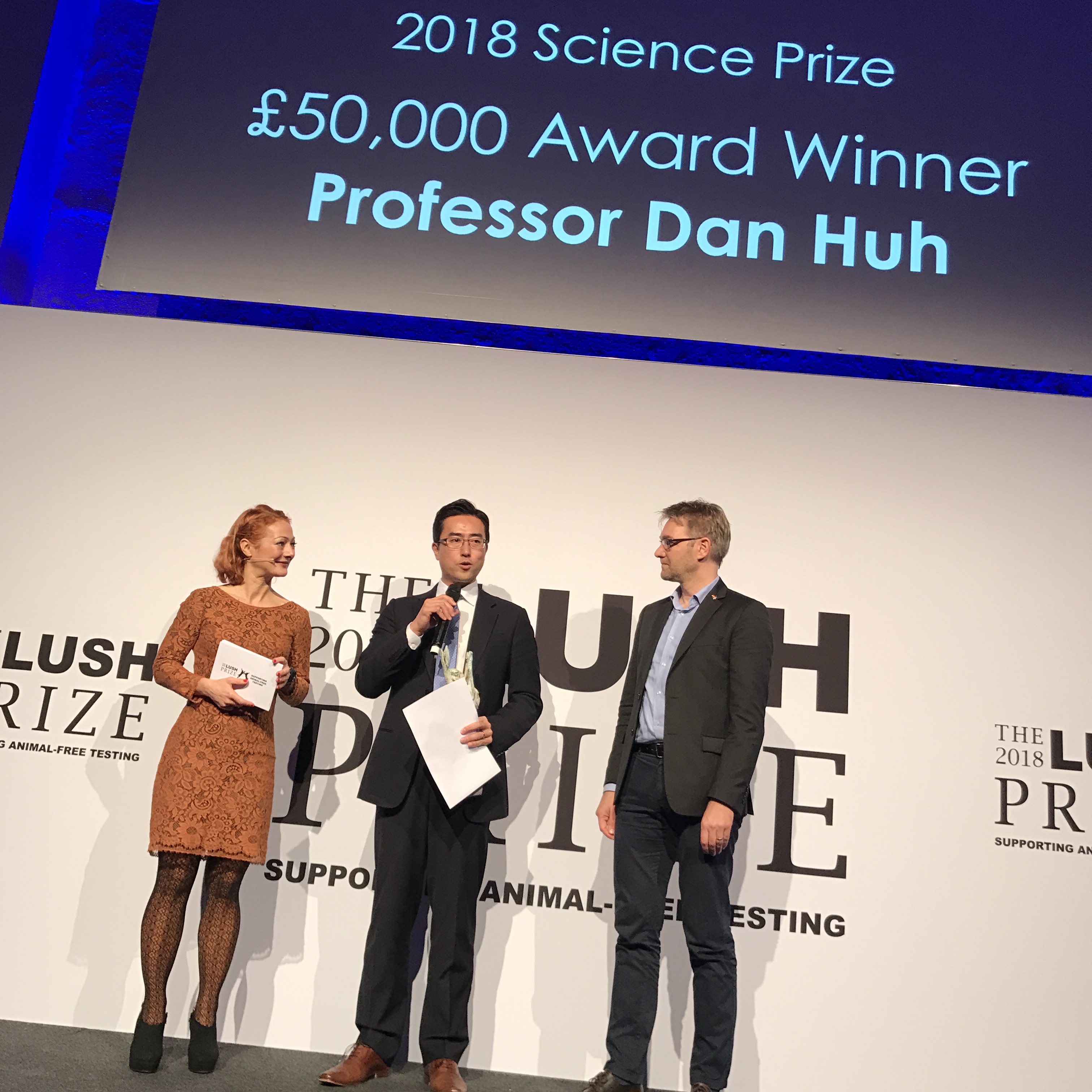 Professor Dan Huh från Pennsylvania var huvudpersonen på Lush Prize Awards i Berlin 