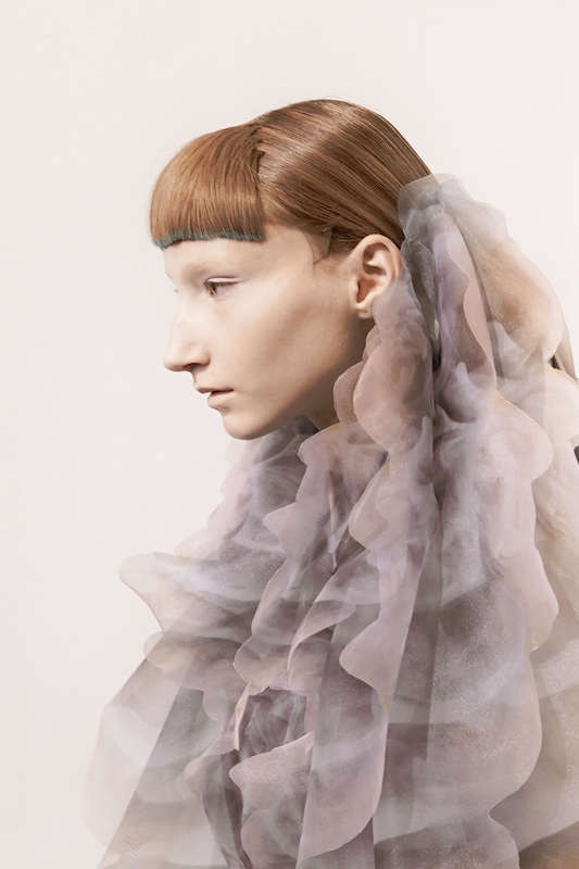 PARIS, FRANCE - JANUARY 21: ( EDITOR NOTE: This image has been altered with digital filters) A model poses backstage prior the Iris Van Herpen Spring Summer 2019 show as part of Paris Fashion Week on January 21, 2019 in Paris, France. (Photo by Vittorio Zunino Celotto/Getty Images)