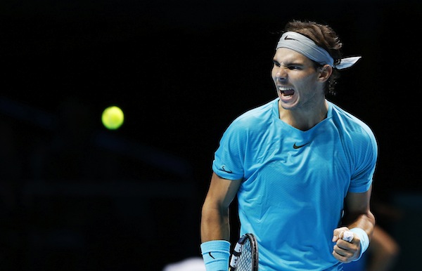Rafael Nadal säkrade gruppsegern – och undviker därmed rivalen Novak Djokovic i semifinal. FOTO: BILDBYRÅN