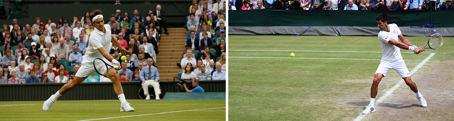 Roger Federer ställs mot Novak Djokovic i dagens drömfinal i Wimbledon. FOTO: AP