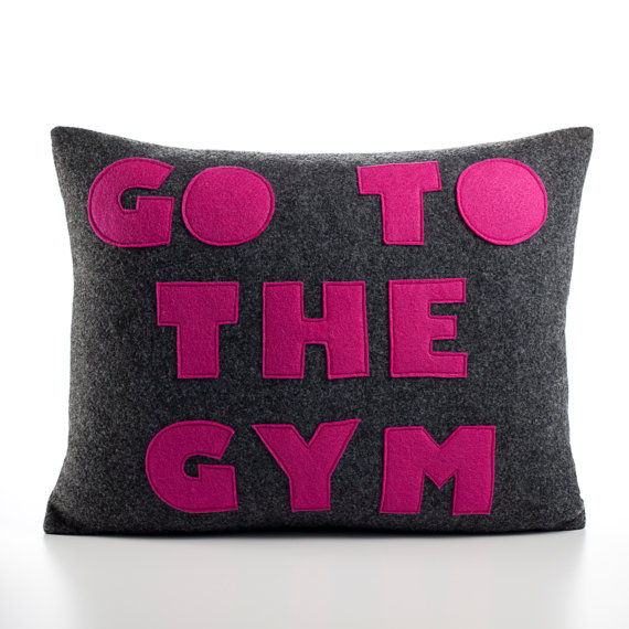 go to the gym pillow